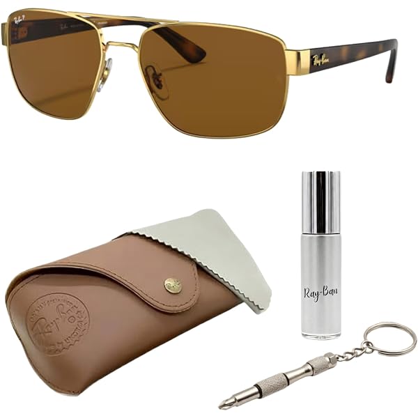 Amazon.com: Ray-Ban Mens RB3386 Aviator Sunglasses, Gold/Brown